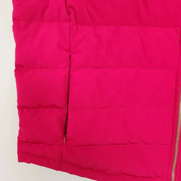 Talbots Size 3XL Down Filled Puffer Vest Magenta Red Full Zip Pockets - Picture 3 of 7